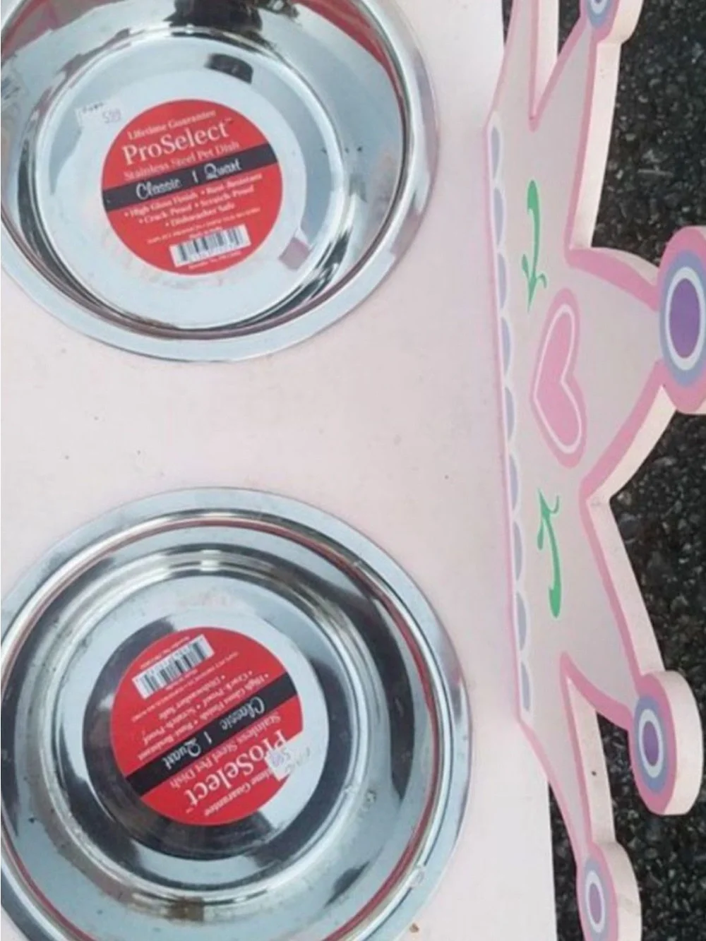 Princess 'Queen' Wooden Double Pet Feeder in Pink